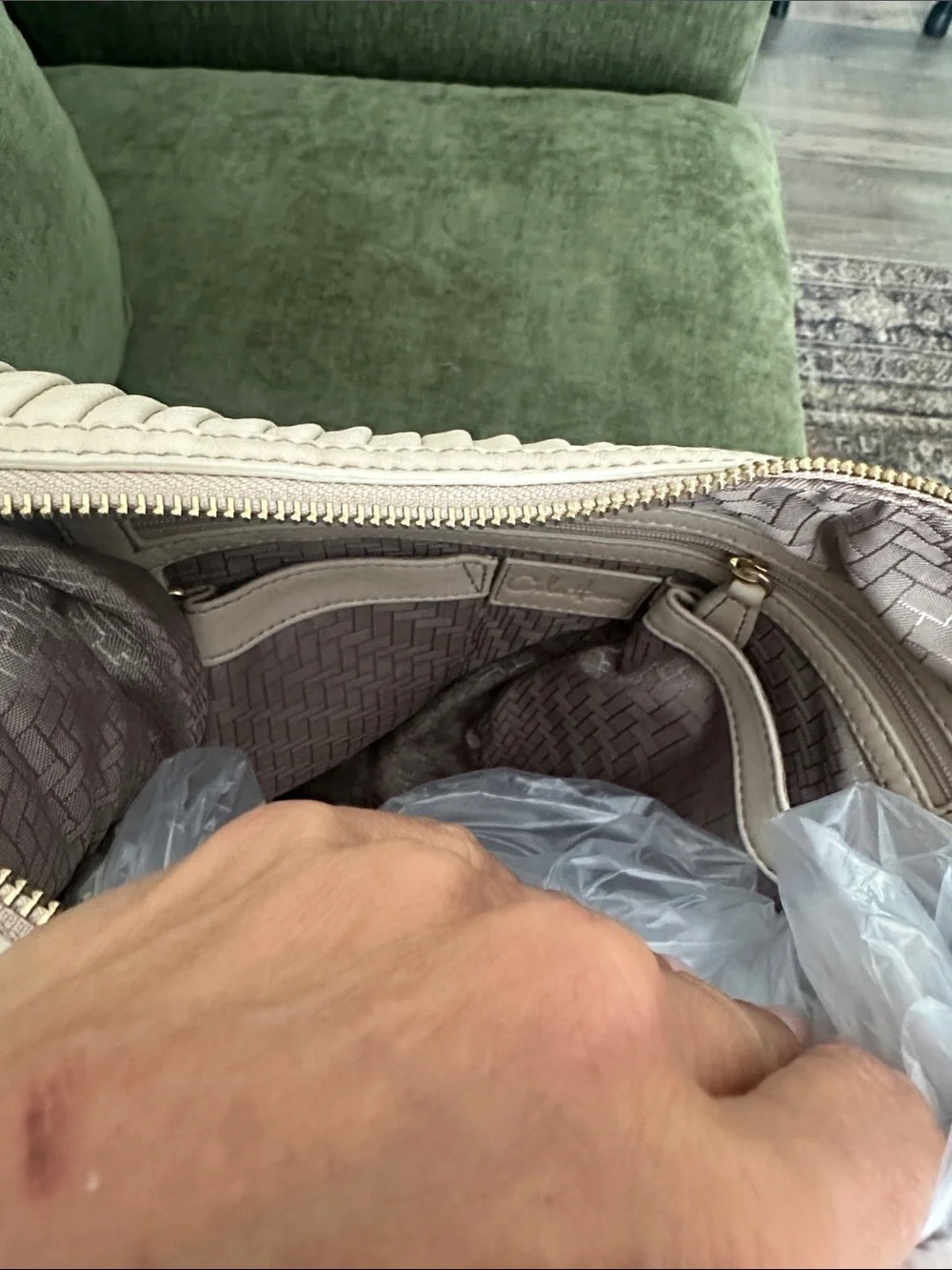 Cole Haan hobo bag in pumice amalfi new with tags Cream